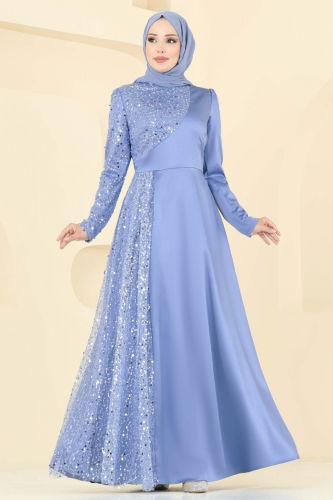 E.L.C. - فستان سهرة أزرق 2818ELC1143