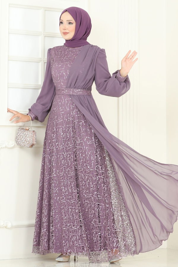 Modaselvim NET 20%+20% DISCOUNT IN THE CARD Evening Dress 2819ELC1143 Dark Lilac
