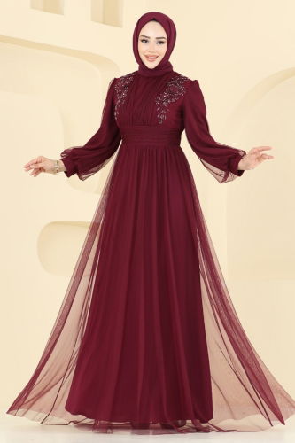 E.L.C. - فستان سهرة خمري 2820ELC1143