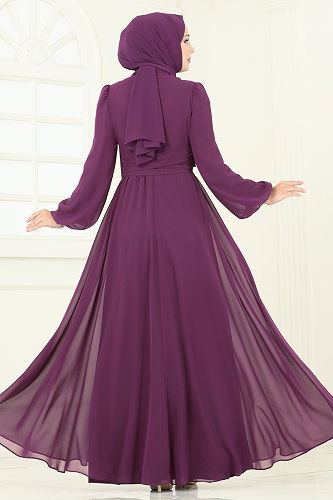 moda selvim فستان سهرة توتي 2823ELC1143 - Thumbnail