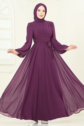 moda selvim فستان سهرة توتي 2823ELC1143 - Thumbnail