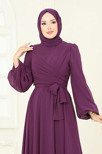 moda selvim فستان سهرة توتي 2823ELC1143 - Thumbnail