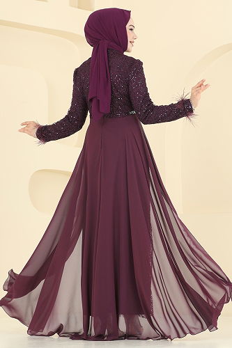 moda selvim فستان سهرة توتي 2830ELC1143 - Thumbnail