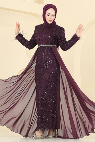 moda selvim فستان سهرة توتي 2830ELC1143 - Thumbnail