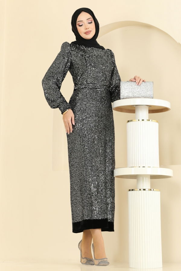 Modaselvim EVENING DRESSES Evening Dress 2834ELC1143 Silver & Black