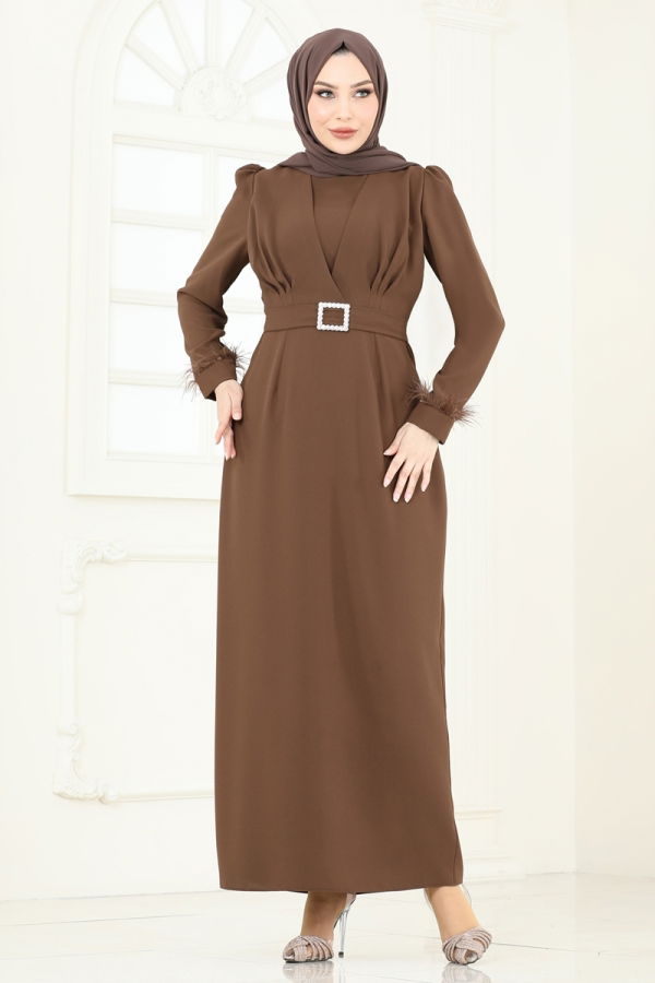 Modaselvim NET 20%+20% DISCOUNT IN THE CARD Evening Dress 3008ARL1089 Brown