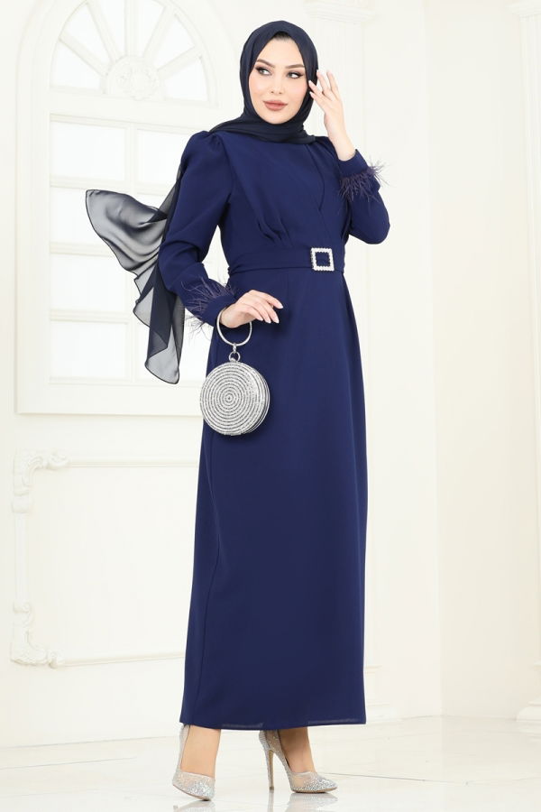 Modaselvim NET 20%+20% DISCOUNT IN THE CARD Evening Dress 3008ARL1089 Navy Blue