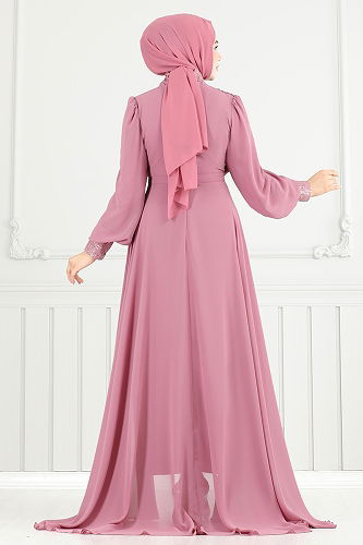 moda selvim Evening Dress 4026YGS898-M Powder - Thumbnail