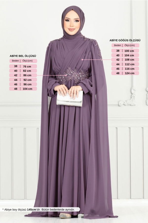 Modaselvim NET 20%+20% DISCOUNT IN THE CARD Evening Dress 4027YGS898-M Dark Lilac