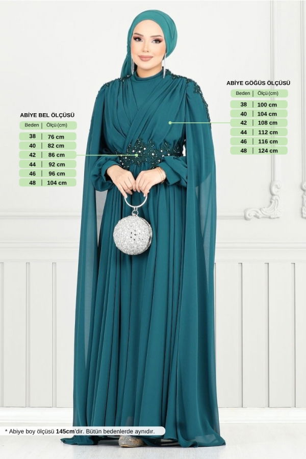 Modaselvim NET 20%+20% DISCOUNT IN THE CARD Evening Dress 4027YGS898-M Petroleum