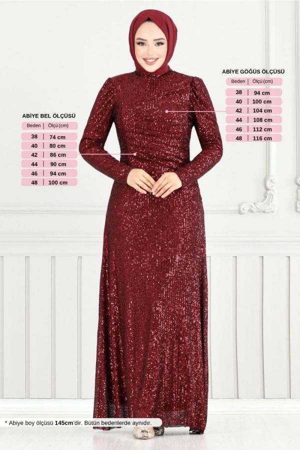 Modaselvim NET 20%+20% DISCOUNT IN THE CARD Evening Dress 4028YGS898-M Burgundy