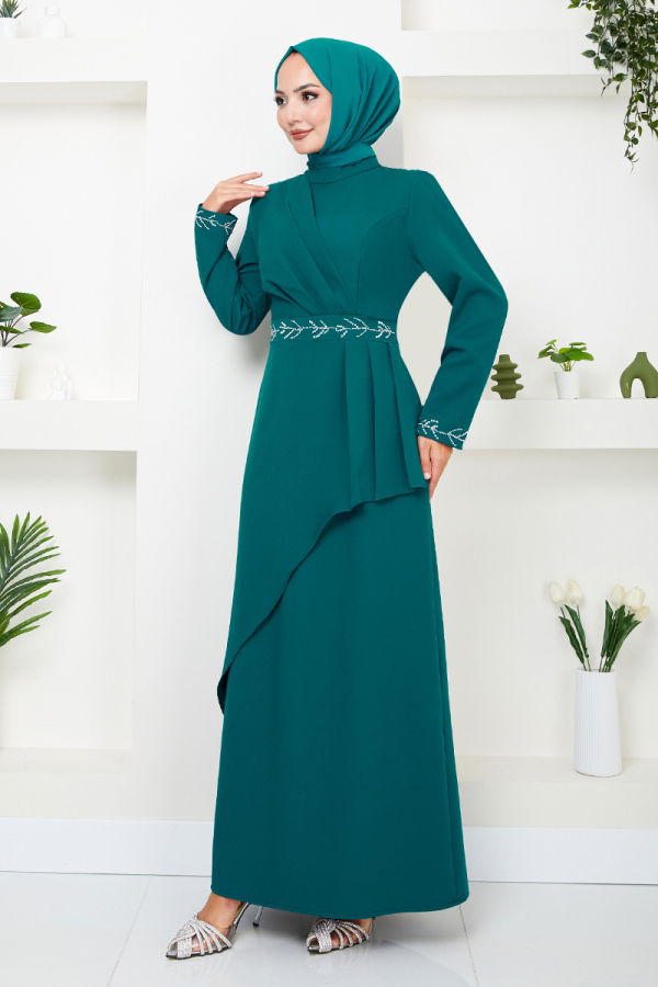Modaselvim NET 20%+20% DISCOUNT IN THE CARD EVENING DRESS 4047KTR927-M Petroleum