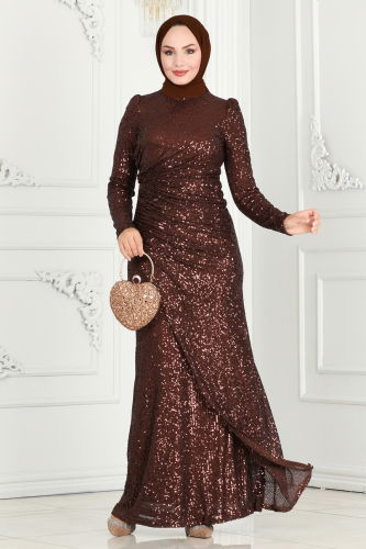 D.M.N. - EVENING DRESS 4252D170 Coffee