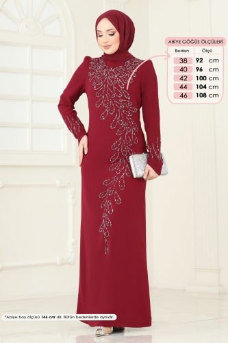 M.D.H. - Evening Dress 4407MDH809 Burgundy