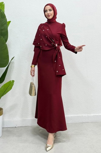 A.L.G. - Evening Dress 4444ALG474 Light Burgundy