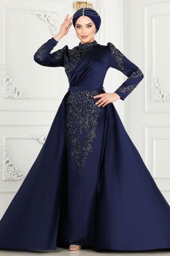 S.R.H. - Evening Dress 4538SRH861 Navy Blue