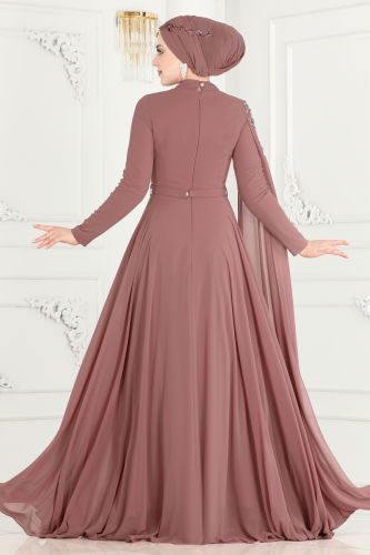 moda selvim Evening Dress 4547SRH861 Rose Dried - Thumbnail