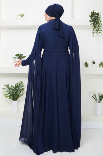 moda selvim EVENING DRESS 4631SRH861 Navy Blue - Thumbnail