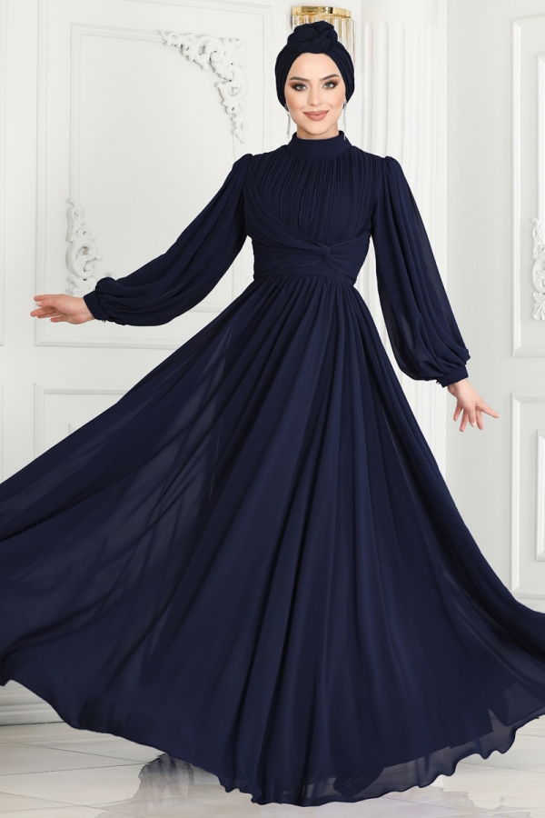 Evening Dress 4642SRH861 Navy Blue - 2