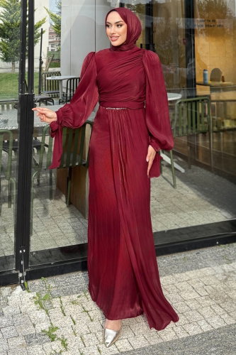 A.L.G.K. - Evening Dress 4666ALGK1170 Burgundy