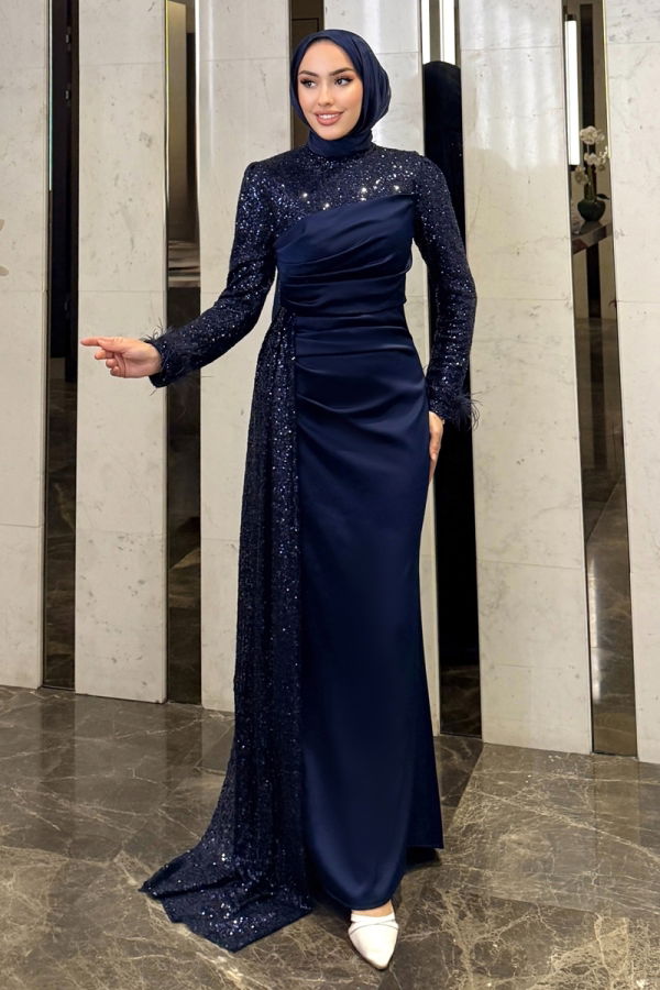 Modaselvim فستان سهرة فستان سهرة كحلي 4667ALGK1170