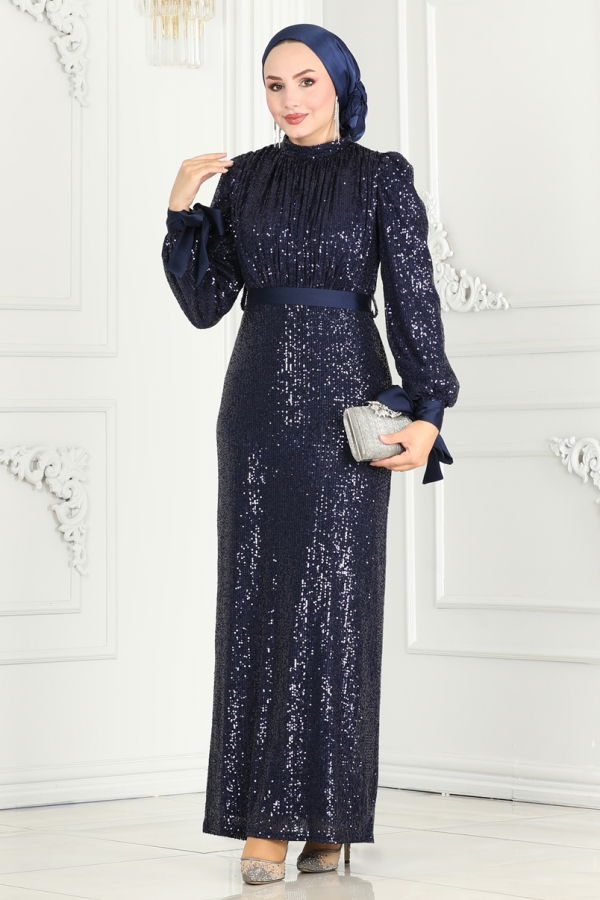 Modaselvim SUAL Evening Dress 4667D170 Navy Blue