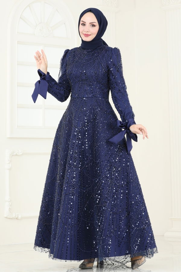 Modaselvim SUAL Evening Dress 4713D170 Navy Blue