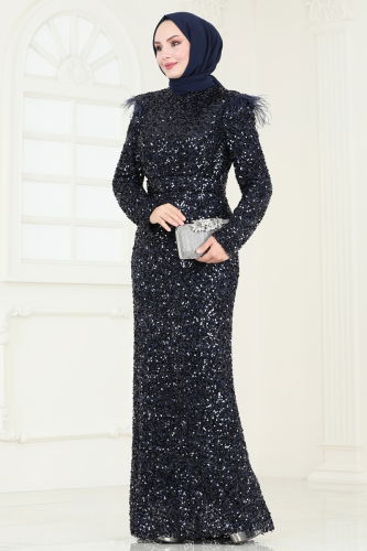 D.M.N. - Evening Dress 4762D170 Navy Blue