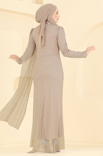 moda selvim Evening Dress 4786ALG474 Vision - Thumbnail