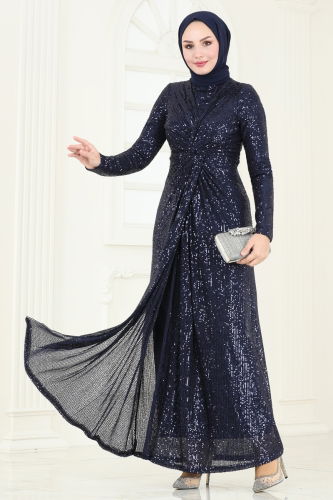 D.M.N. - Evening Dress 4890D170 Navy Blue