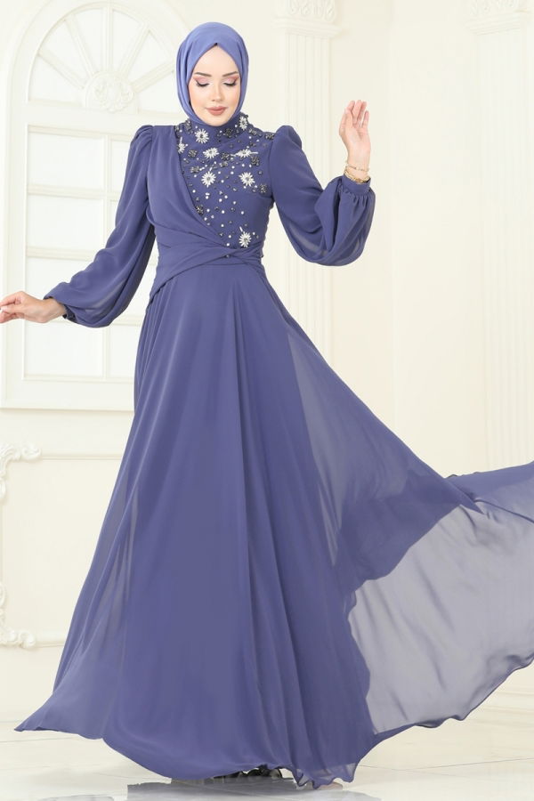 Modaselvim SUAL Evening Dress 4923SRH861 Indigo