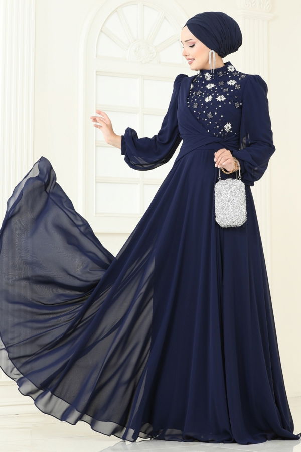 Modaselvim SUAL Evening Dress 4923SRH861 Navy Blue