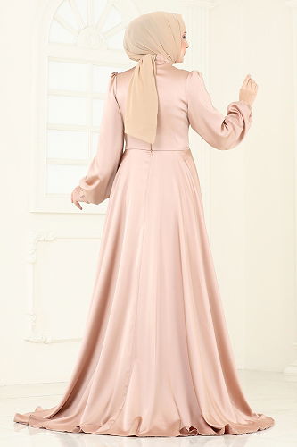 moda selvim Evening Dress 4928D170 Gold - Thumbnail