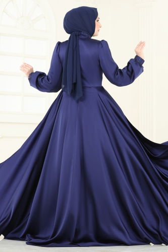 moda selvim فستان سهرة كحلي 4928D170 - Thumbnail