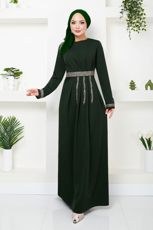 Modaselvim NET 20%+20% DISCOUNT IN THE CARD EVENING DRESS 5029SL890-M Emerald