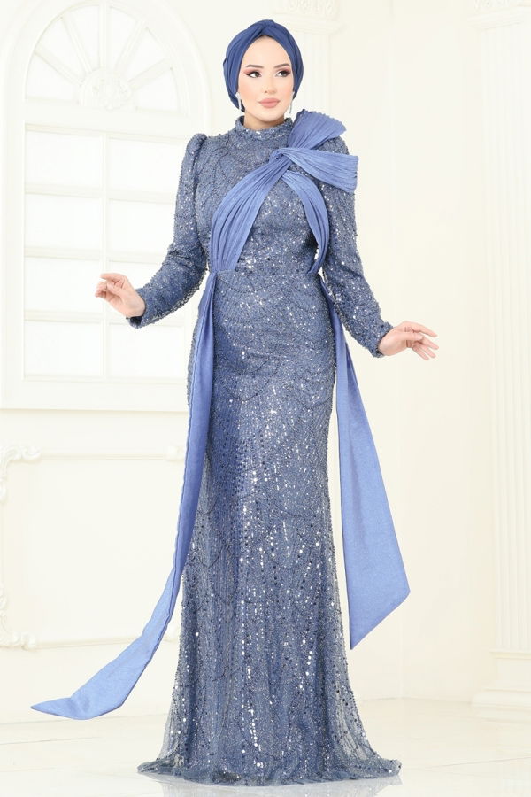 Modaselvim SUAL Evening Dress 5070D170 Indigo