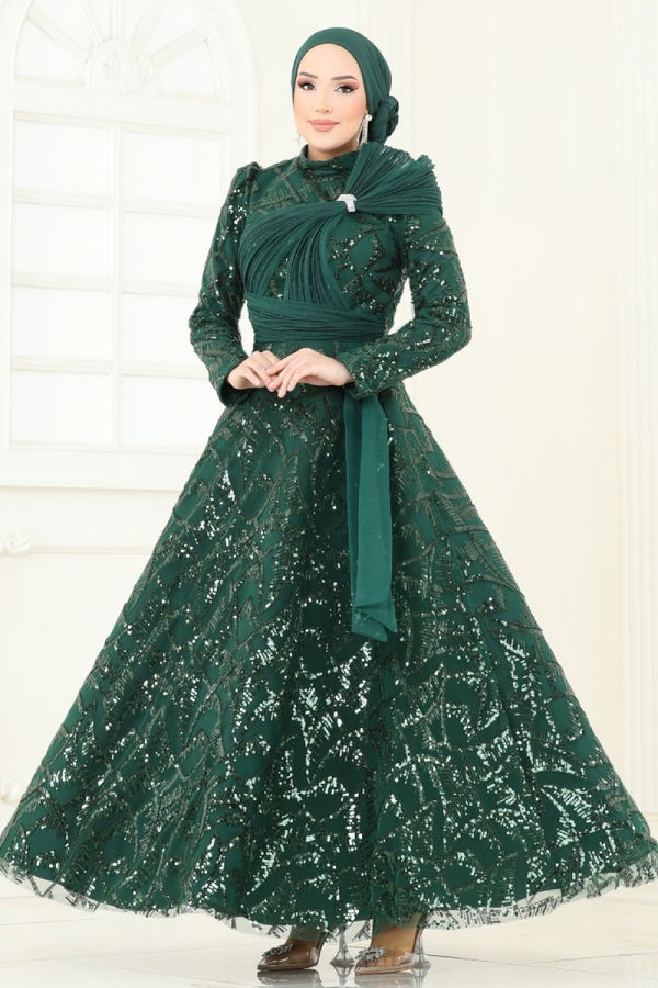 Modaselvim NET 20%+20% DISCOUNT IN THE CARD Evening Dress 5099D170 Emerald