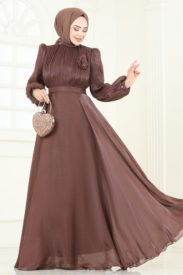 Modaselvim NET 20%+20% DISCOUNT IN THE CARD Evening Dress 5107D170 Brown