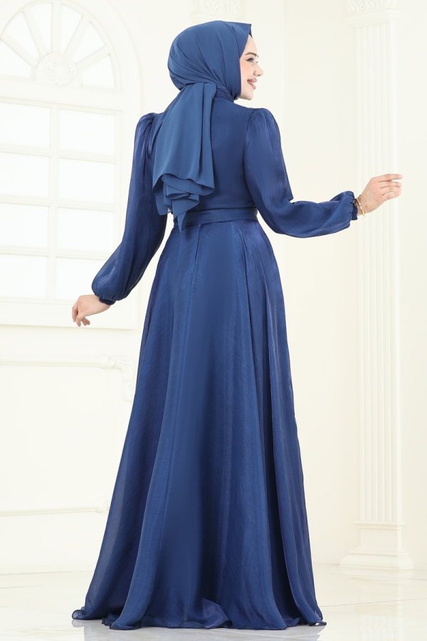 Evening Dress 5107D170 Navy Blue - Moda Selvim