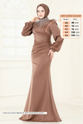 moda selvim Evening Dress 5130D170 Dark Vision - Thumbnail