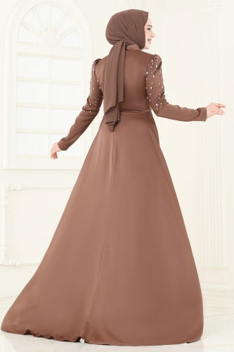 moda selvim Evening Dress 5131D170 Dark Vision - Thumbnail
