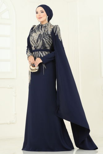 D.M.N. - Evening Dress 5142D170 Navy Blue