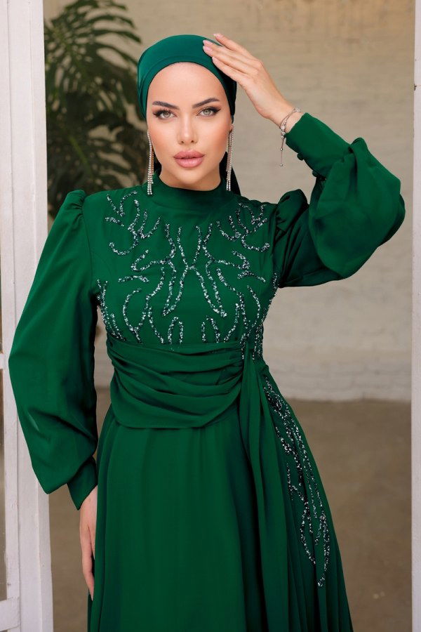 Evening Dress 5202PCT864 Emerald - 3