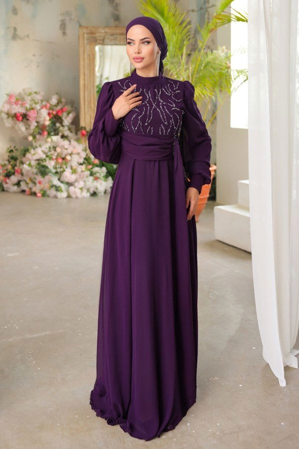 Evening Dress 5202PCT864 Purple - 2