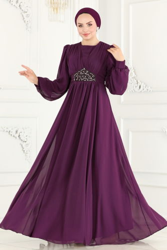 P.C.T. - EVENING DRESS 5217PCT864 Damson