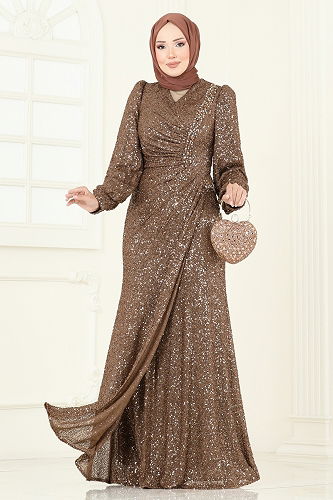 moda selvim Evening Dress 5238D170 Dark Vision - Thumbnail