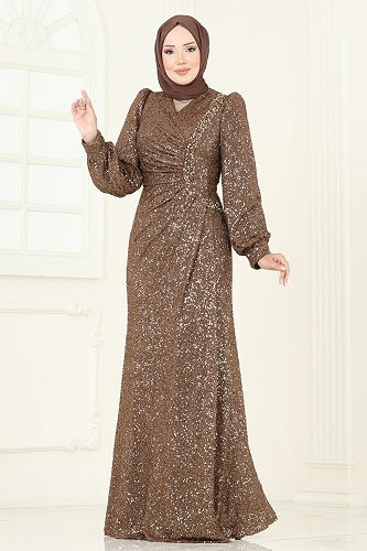 moda selvim Evening Dress 5238D170 Dark Vision - Thumbnail