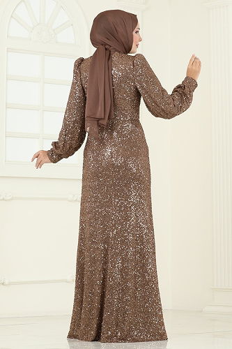 moda selvim Evening Dress 5238D170 Dark Vision - Thumbnail