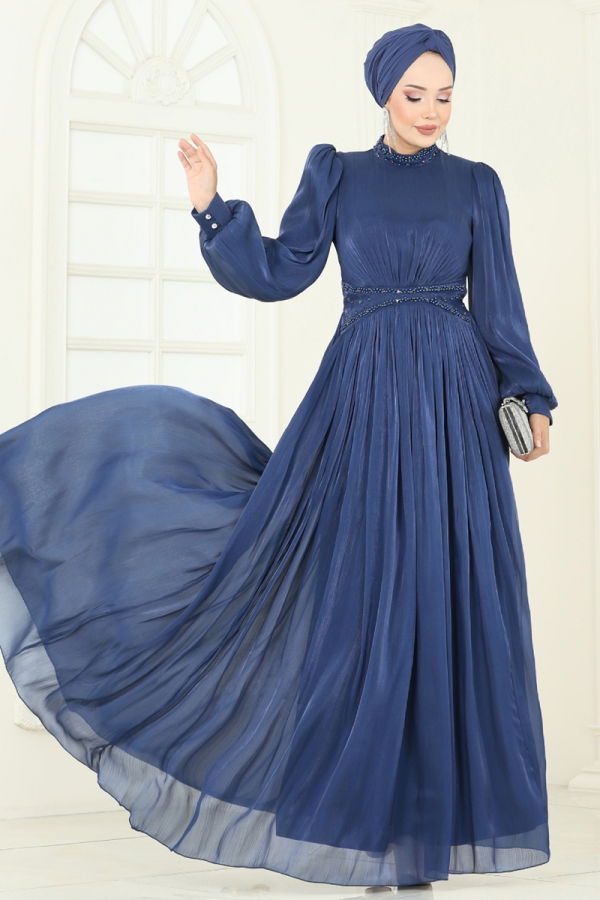 Modaselvim خصم صافٍ20%+20% في سلة التسوق فستان سهرة كحلي 5275D170