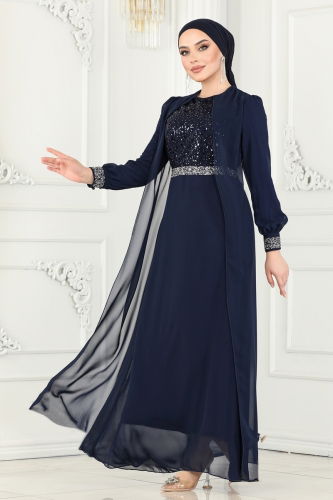 A.L.M. - Evening Dress 52876ALM181 Navy Blue